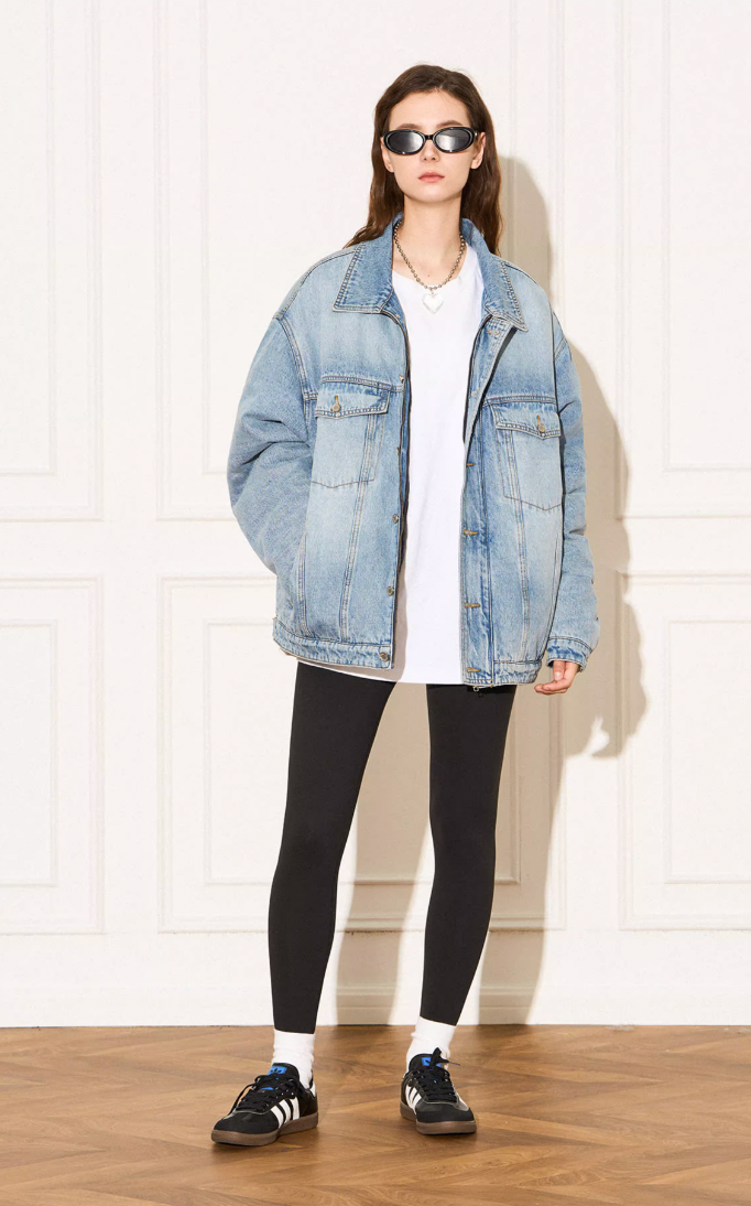 EMPTY REFERENCE Embossed Logo Denim Jacket