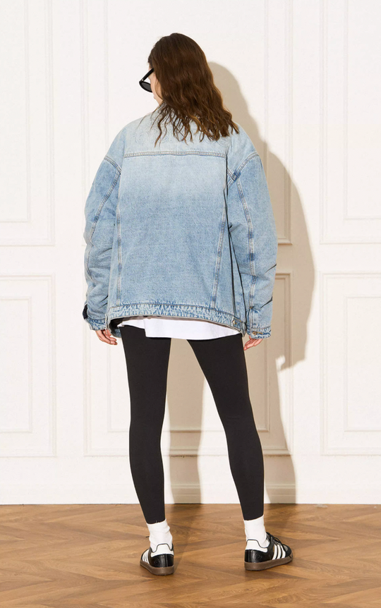 EMPTY REFERENCE Embossed Logo Denim Jacket