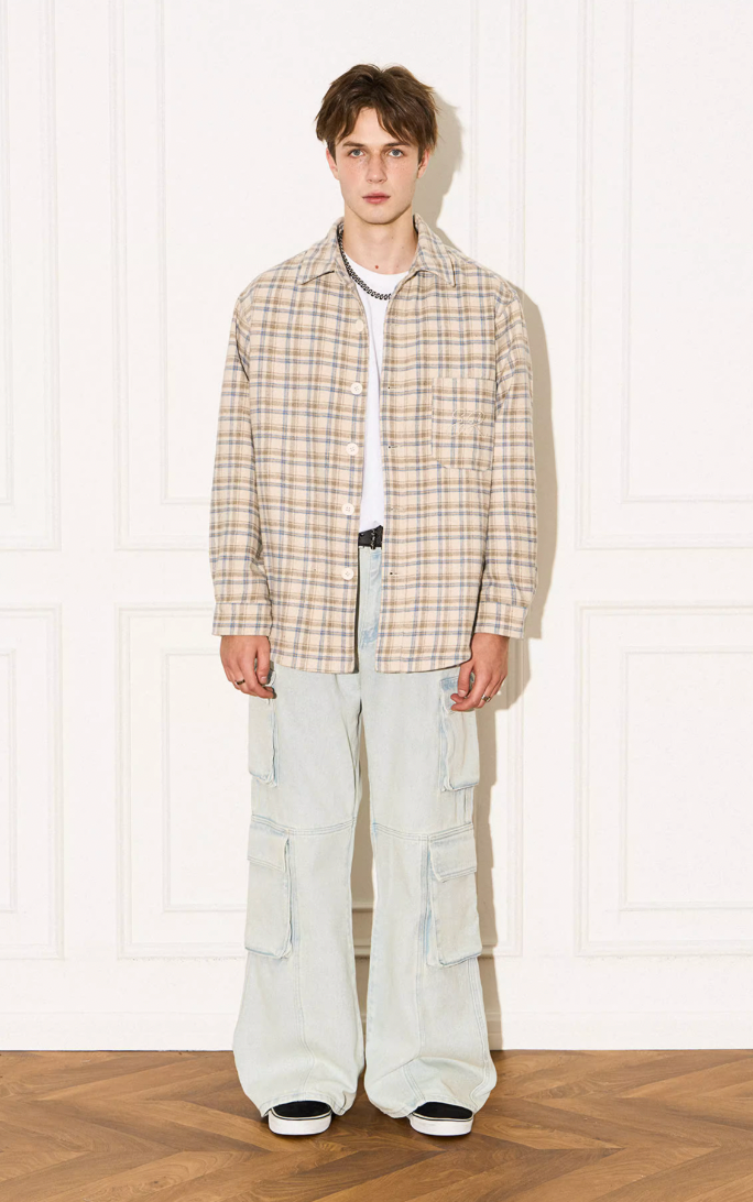 EMPTY REFERENCE Plaid Embroidered Jacket