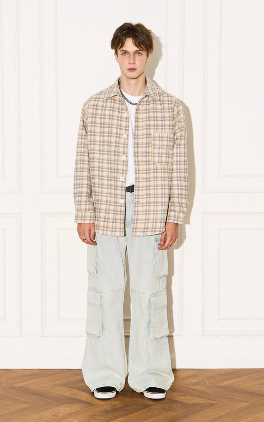 EMPTY REFERENCE Plaid Embroidered Jacket