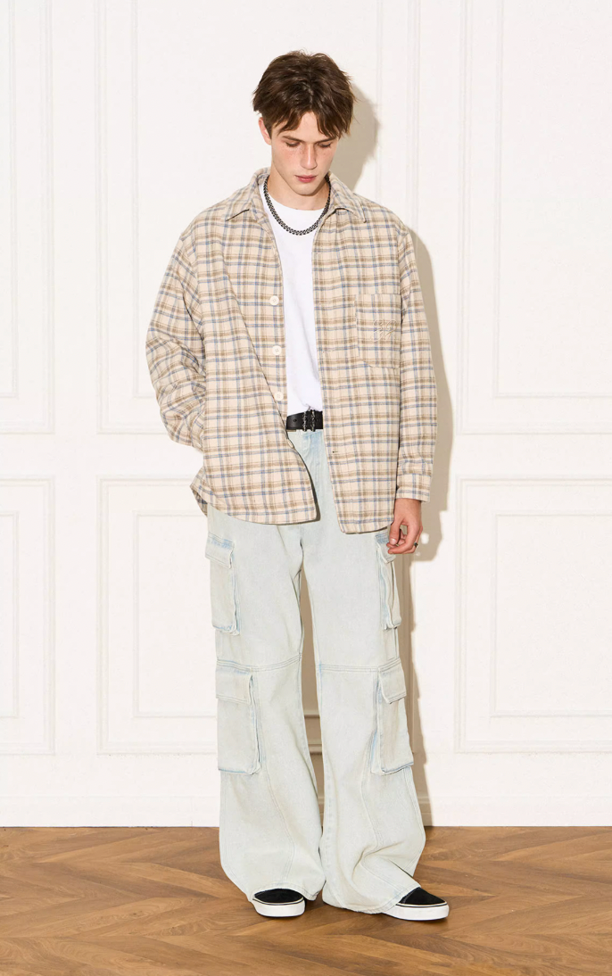 EMPTY REFERENCE Plaid Embroidered Jacket