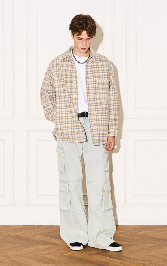 EMPTY REFERENCE Plaid Embroidered Jacket