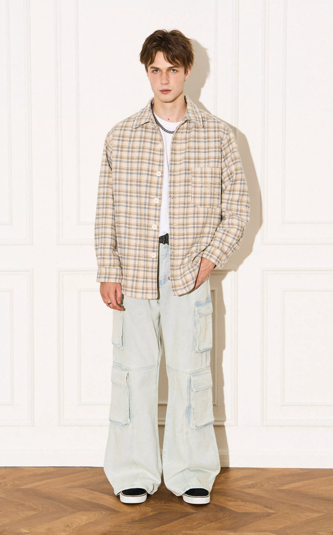 EMPTY REFERENCE Plaid Embroidered Jacket