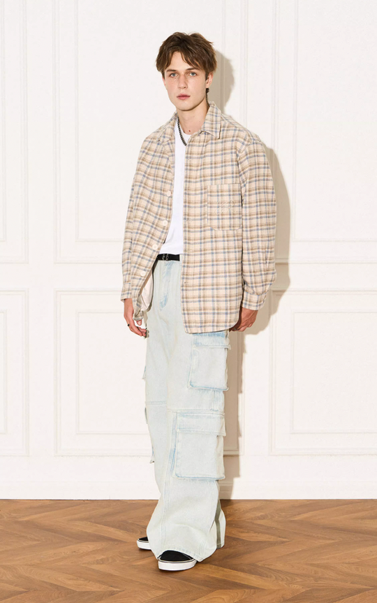 EMPTY REFERENCE Plaid Embroidered Jacket