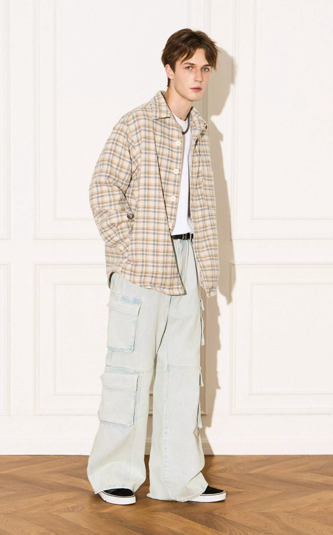 EMPTY REFERENCE Plaid Embroidered Jacket