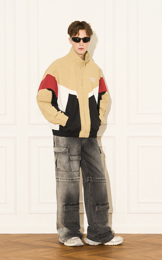 EMPTY REFERENCE Patchwork Vintage Sports Jacket