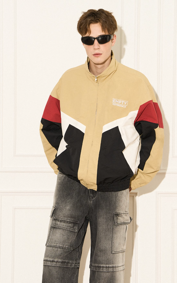 EMPTY REFERENCE Patchwork Vintage Sports Jacket