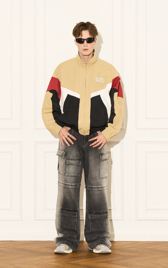 EMPTY REFERENCE Patchwork Vintage Sports Jacket