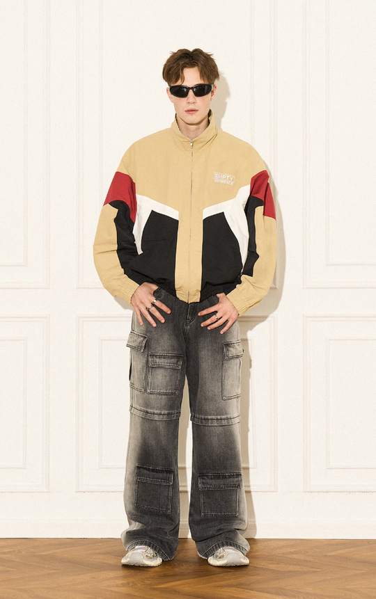 EMPTY REFERENCE Patchwork Vintage Sports Jacket