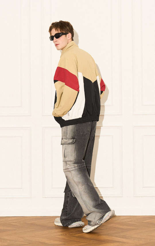 EMPTY REFERENCE Patchwork Vintage Sports Jacket