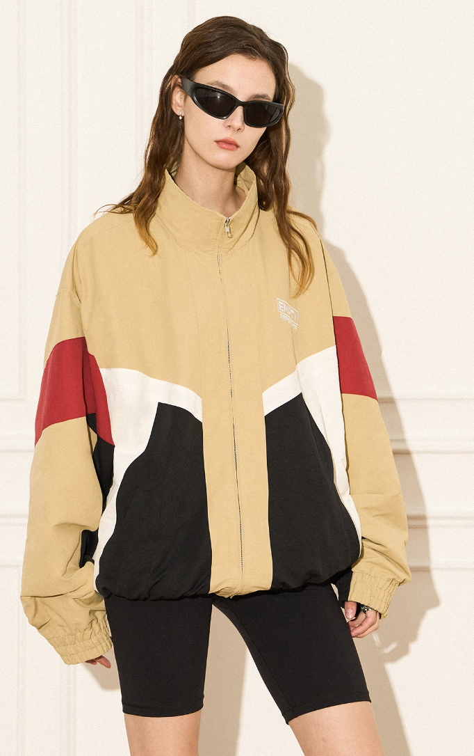 EMPTY REFERENCE Patchwork Vintage Sports Jacket