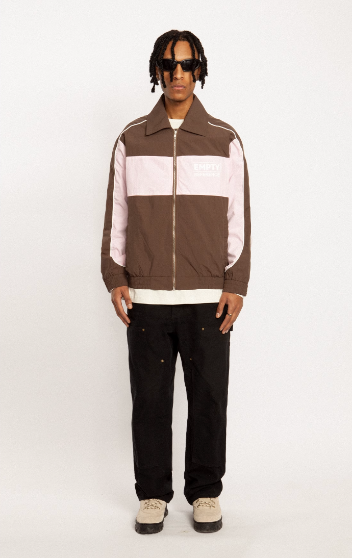 EMPTY REFERENCE Pink & Brown Patchwork Sports Jacket