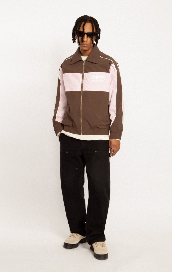 EMPTY REFERENCE Pink & Brown Patchwork Sports Jacket