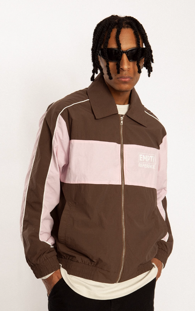 EMPTY REFERENCE Pink & Brown Patchwork Sports Jacket
