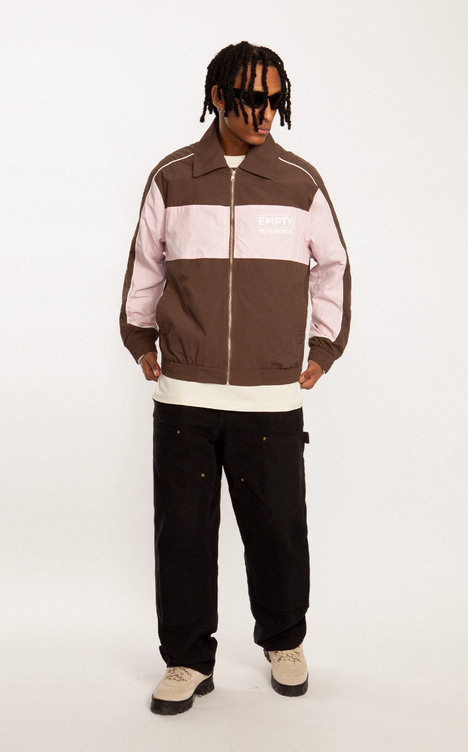 EMPTY REFERENCE Pink & Brown Patchwork Sports Jacket