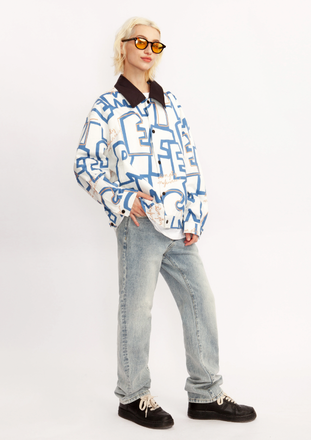 EMPTY REFERENCE Klein Blue Poster Logo Jacket