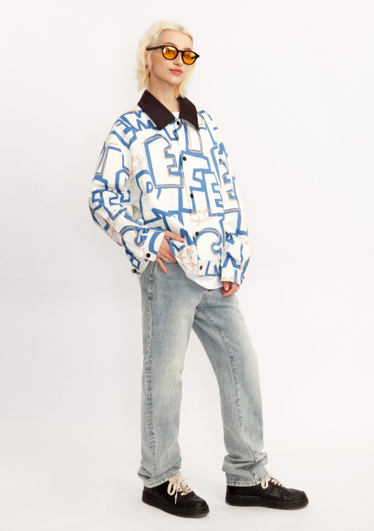 EMPTY REFERENCE Klein Blue Poster Logo Jacket