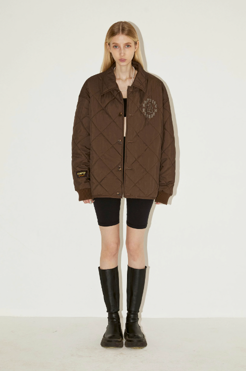 EMPTY REFERENCE Floral Print Quilted Jacket