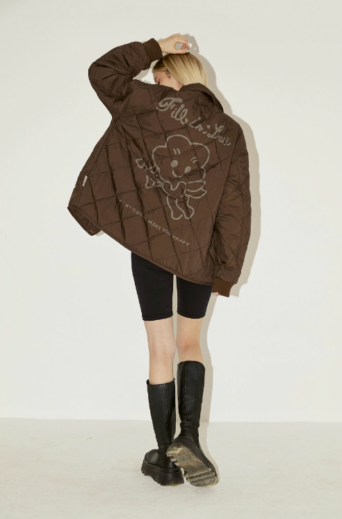 EMPTY REFERENCE Floral Print Quilted Jacket