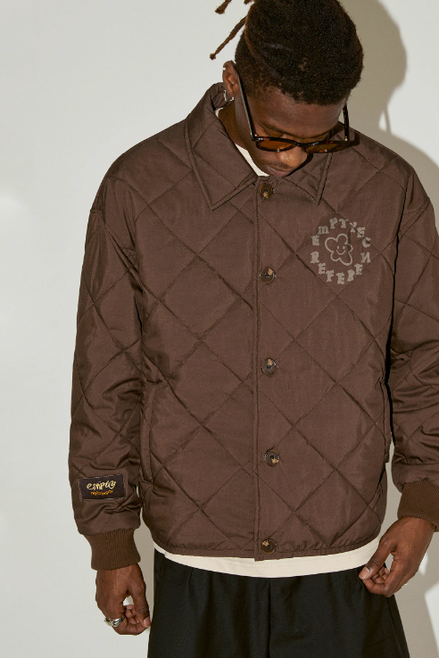 EMPTY REFERENCE Floral Print Quilted Jacket