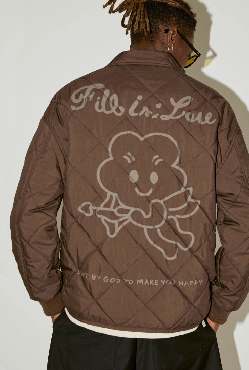 EMPTY REFERENCE Floral Print Quilted Jacket