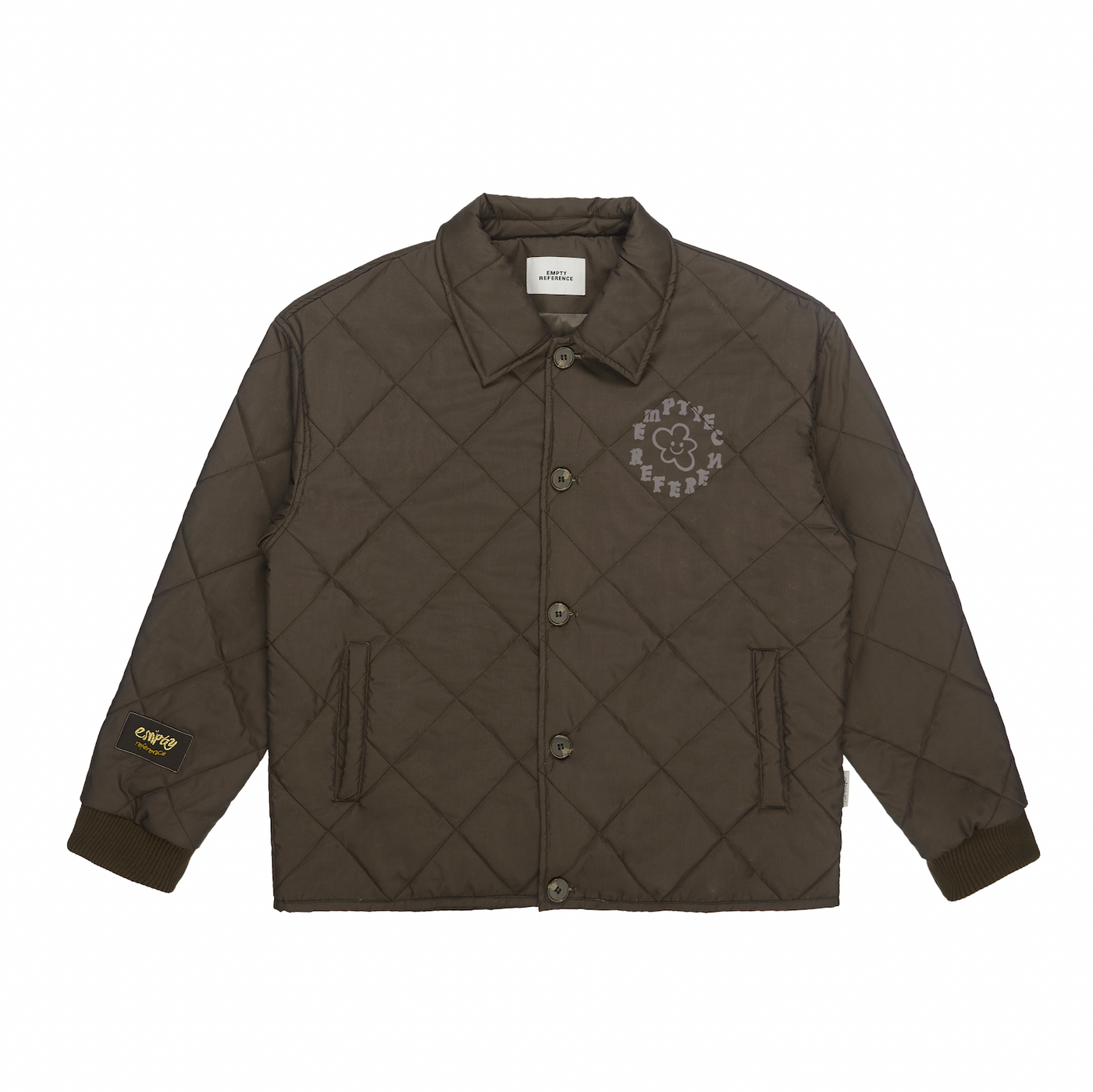 EMPTY REFERENCE Floral Print Quilted Jacket