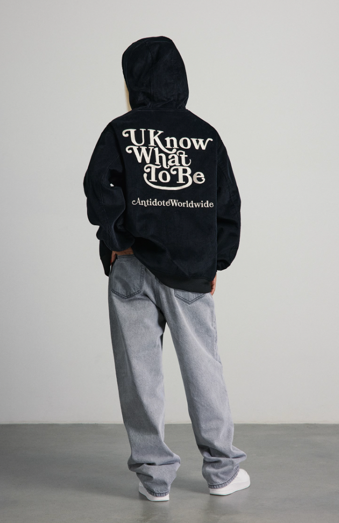 ANTIDOTE Corduroy Embroidered Hooded Jacket