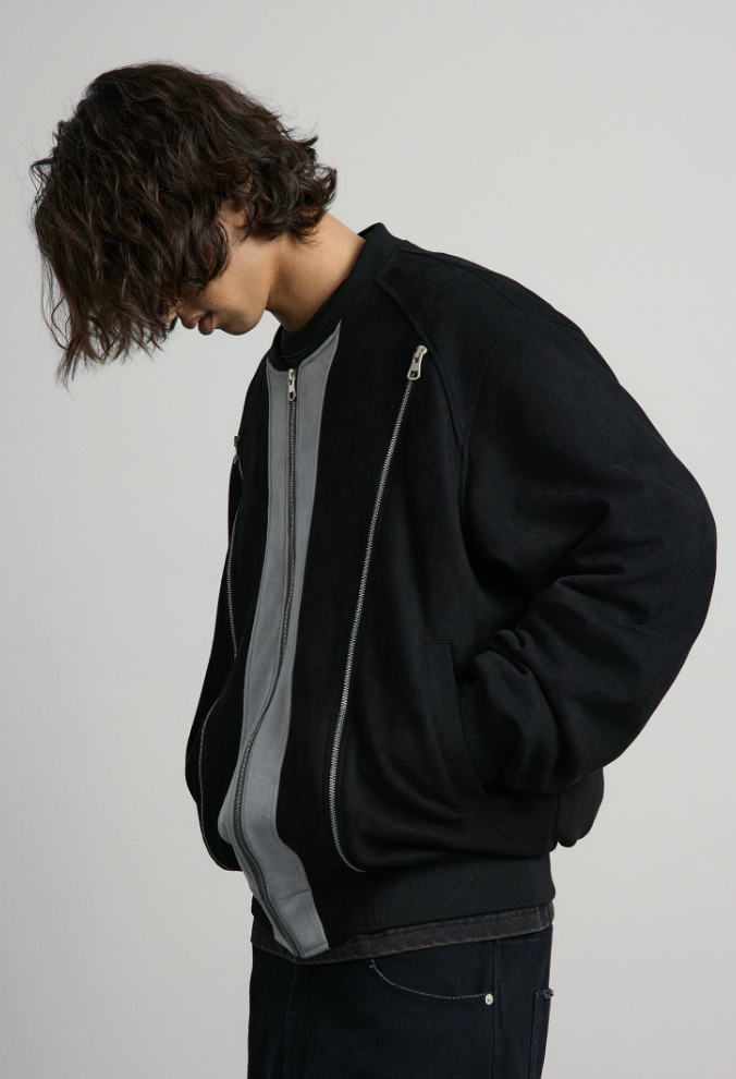 ANTIDOTE Deconstruction Splicing MA1 Suede Jacket