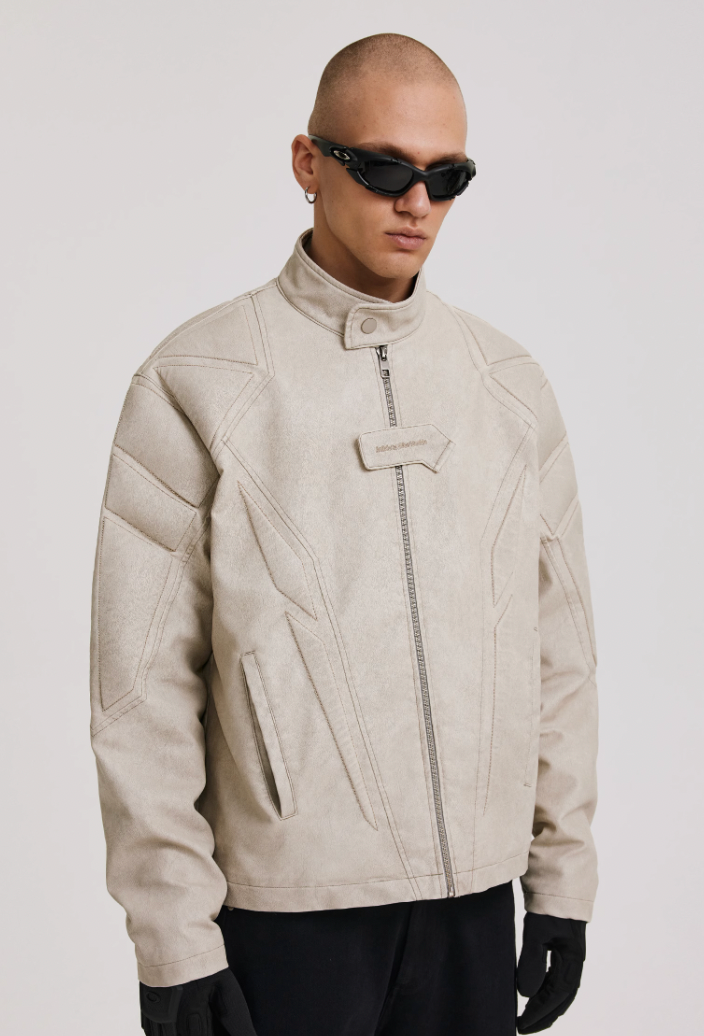 ANTIDOTE Washed Surge Embroidered Leather Jacket