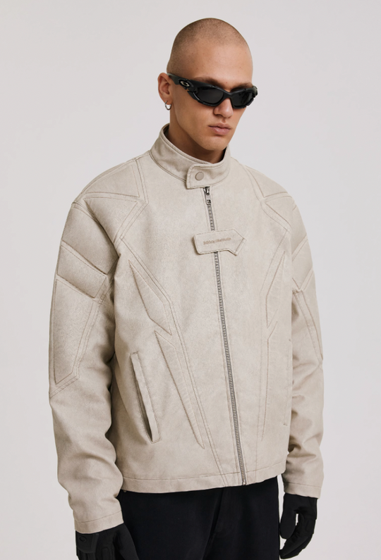 ANTIDOTE Washed Surge Embroidered Leather Jacket