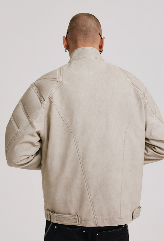 ANTIDOTE Washed Surge Embroidered Leather Jacket