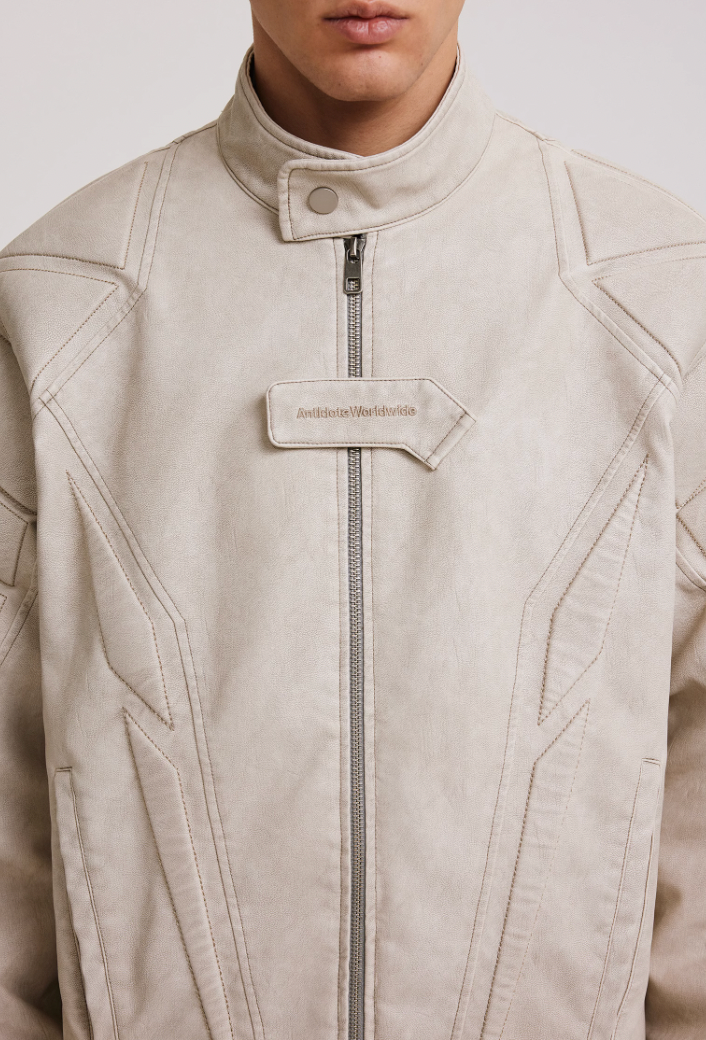 ANTIDOTE Washed Surge Embroidered Leather Jacket