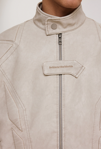 ANTIDOTE Washed Surge Embroidered Leather Jacket