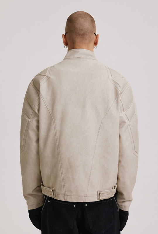 ANTIDOTE Washed Surge Embroidered Leather Jacket