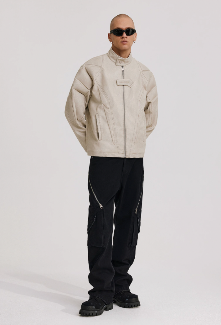 ANTIDOTE Washed Surge Embroidered Leather Jacket