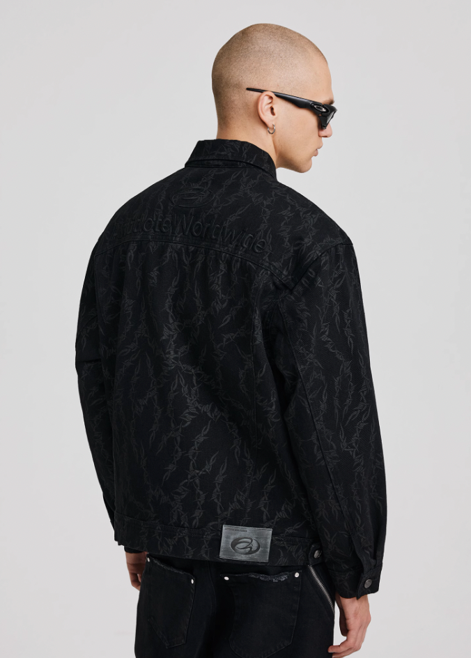ANTIDOTE Embroidered Thorn Denim Jacket