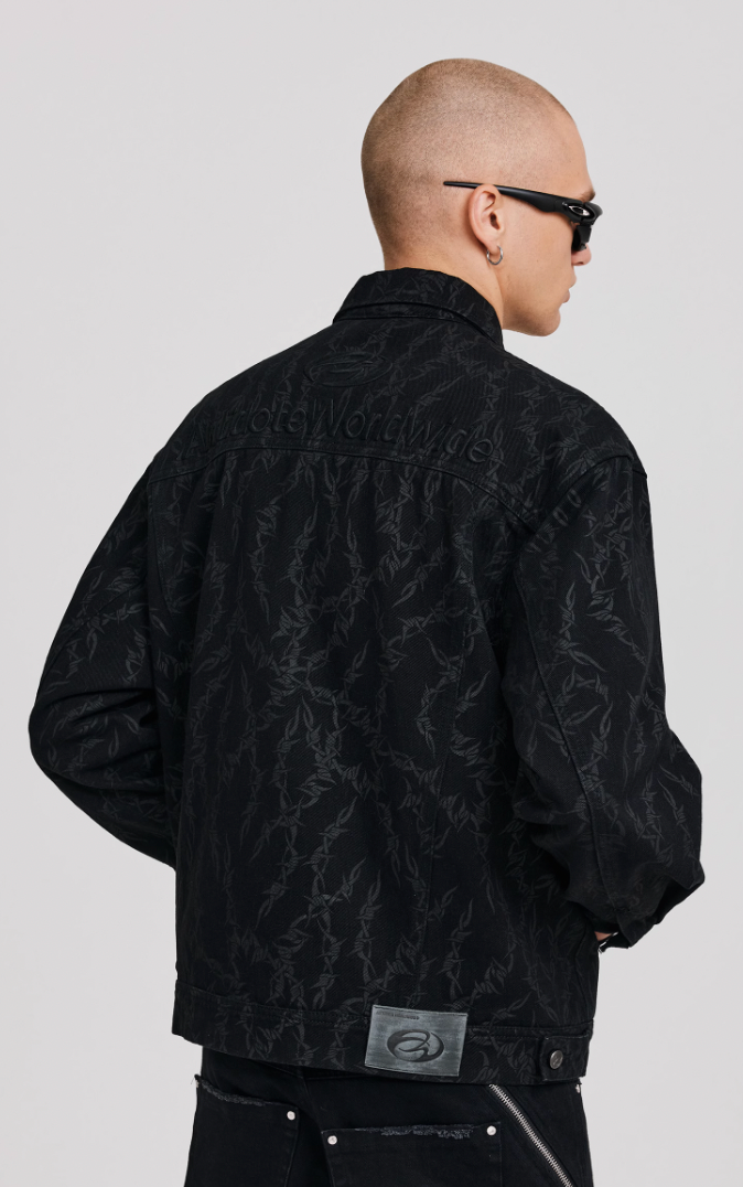 ANTIDOTE Embroidered Thorn Denim Jacket