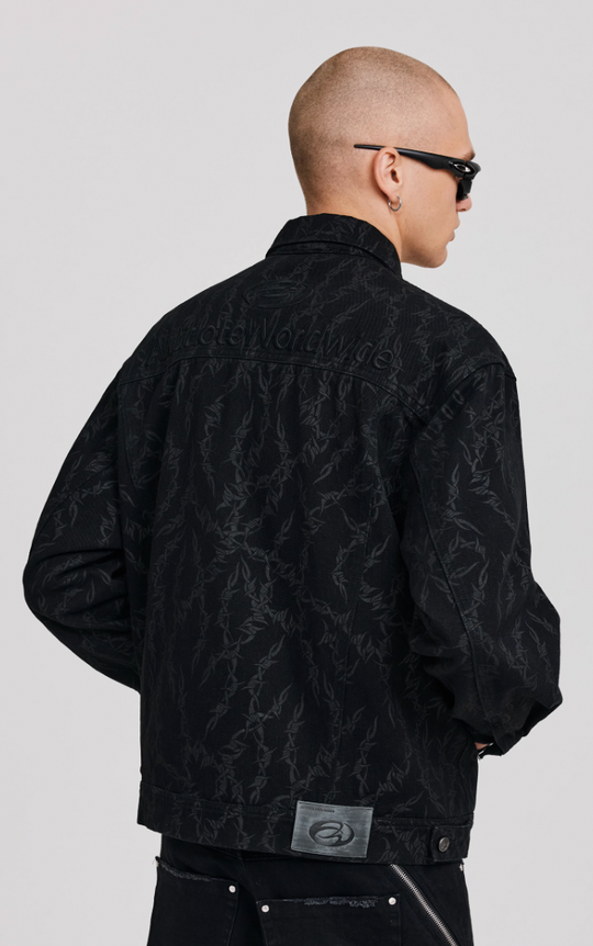 ANTIDOTE Embroidered Thorn Denim Jacket