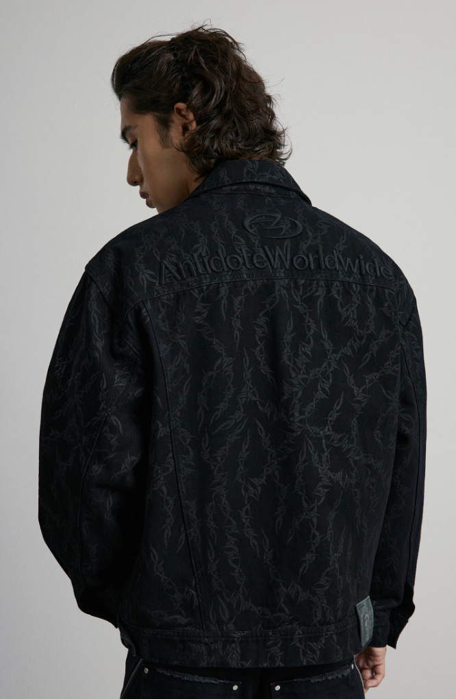 ANTIDOTE Embroidered Thorn Denim Jacket