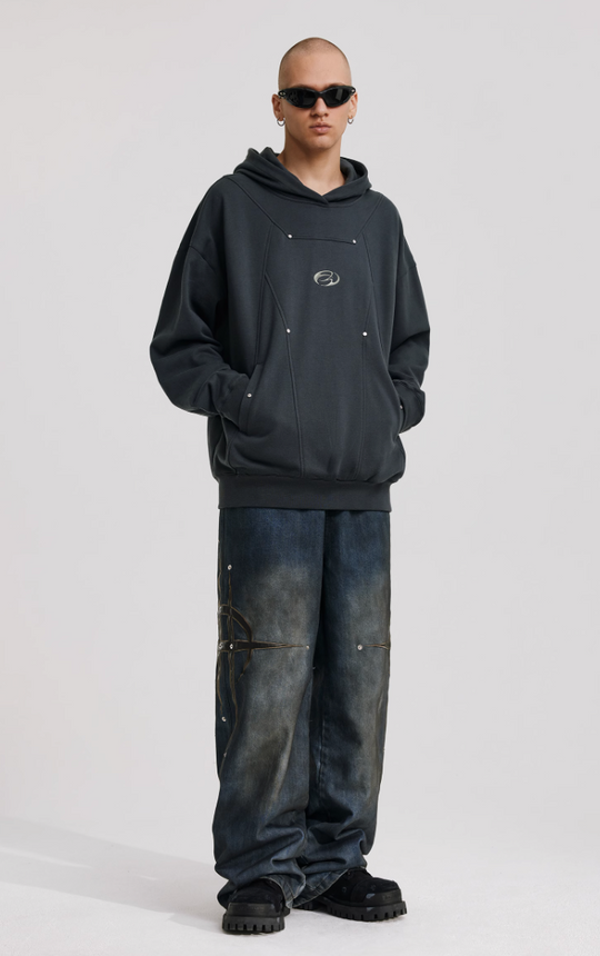 ANTIDOTE Deconstructed Studded Hoodie