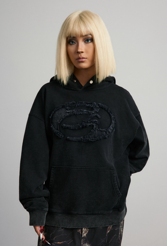 ANTIDOTE Washed Patch Embroidered Hoodie