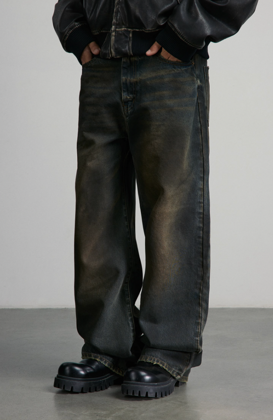 ANTIDOTE Vintage Washed Dirty Denim Pants