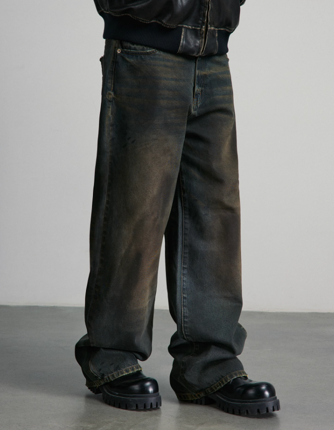 ANTIDOTE Vintage Washed Dirty Denim Pants