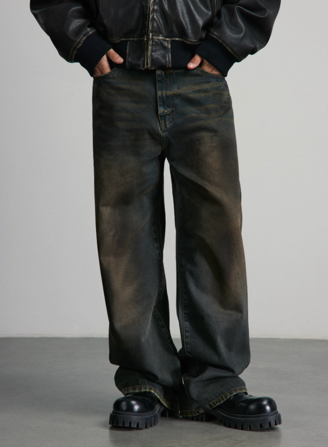 ANTIDOTE Vintage Washed Dirty Denim Pants
