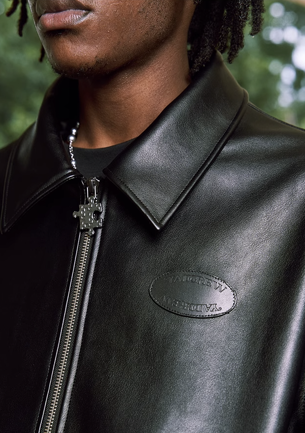 YADcrew Patchwork PU Leather Biker Jacket