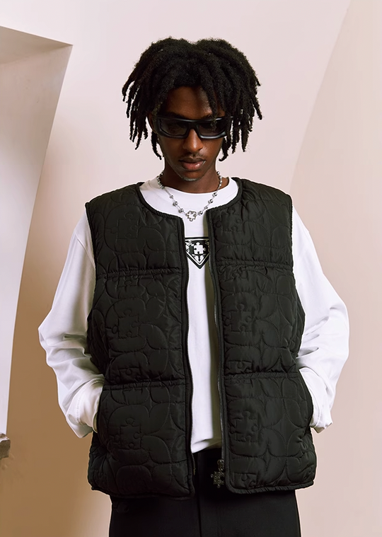 YADcrew Jigsaw Route Bubble Label Logo Vest