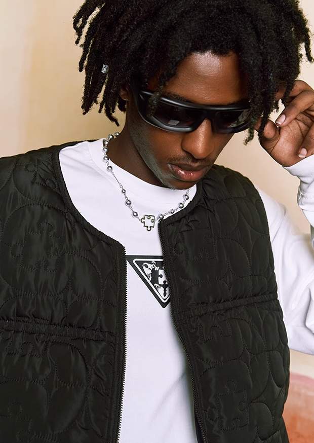 YADcrew Jigsaw Route Bubble Label Logo Vest