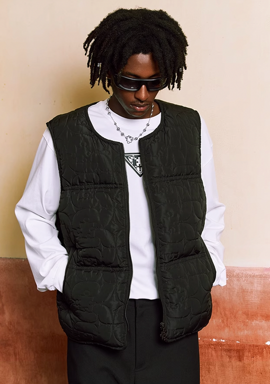 YADcrew Jigsaw Route Bubble Label Logo Vest