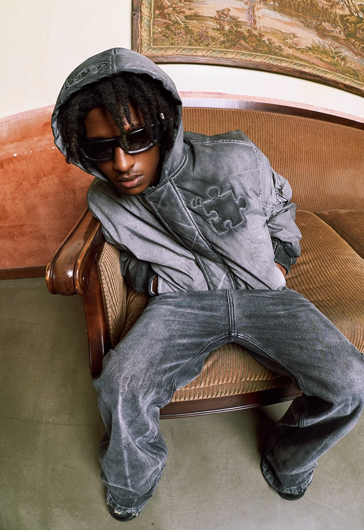 YADcrew Jigsaw 3D Wash Hooded MA-1 Jacket