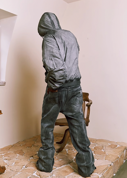 YADcrew Jigsaw 3D Wash Hooded MA-1 Jacket